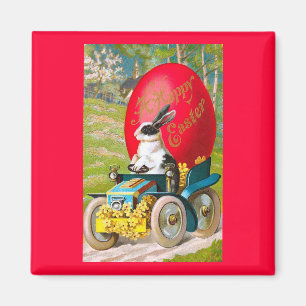 påskhare med Blommigt för Coola Vintage Magnet