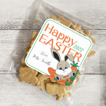 Påskhare med Carrots Gift-märkning och etiketter