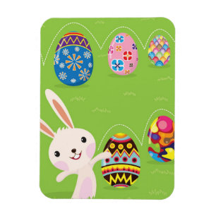 Påskhare med färgade ägg magnet