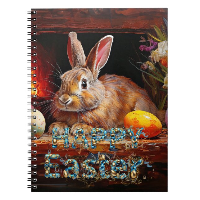 Påskhare med Påskägg Glad påsk Anteckningsbok (Framsidan)