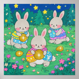 Påskhare med Påskägg Poster