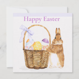 Påskhare med Påskägget basket Julkort