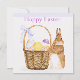 Påskhare med Påskägget basket Julkort