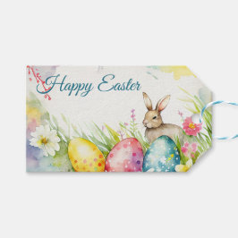 Påskhare med tre Påskägg Presentetikett