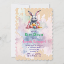 Påskhare med vattenfärgsgallerskuva för ägg med sp