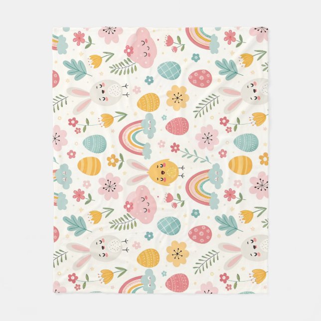 Påskhare Mönster Fleecefilt (Framsidan)