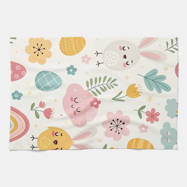 Påskhare Mönster Kökshandduk (Horisontell)