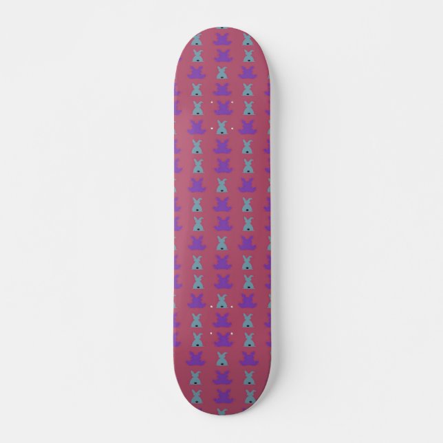 påskhare mönster mini skateboard bräda 18,5 cm (Framsida)