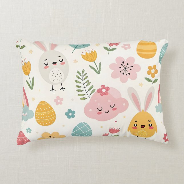 Påskhare Mönster Prydnadskudde (Framsidan)