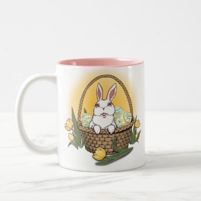 Påskhare Mugg Kaffe Kopp Festive Bunny Kopp (Vänster)