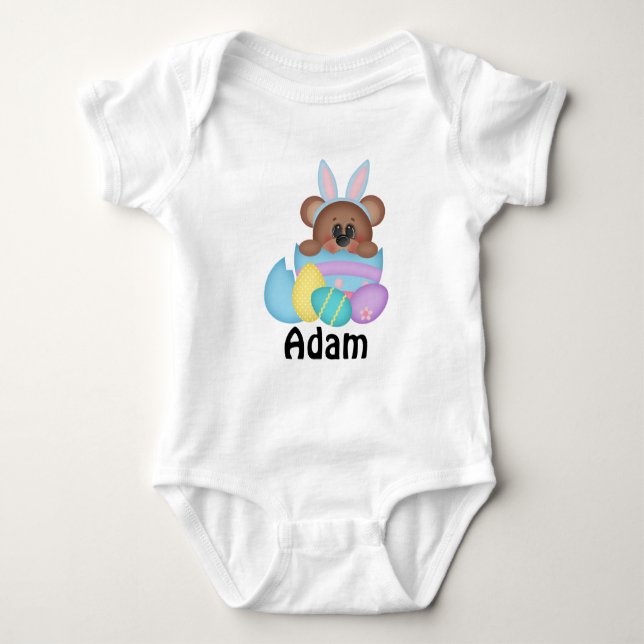 Påskhare Nalle i Påskägg Spädbarns Bära T Shirt (Framsida)