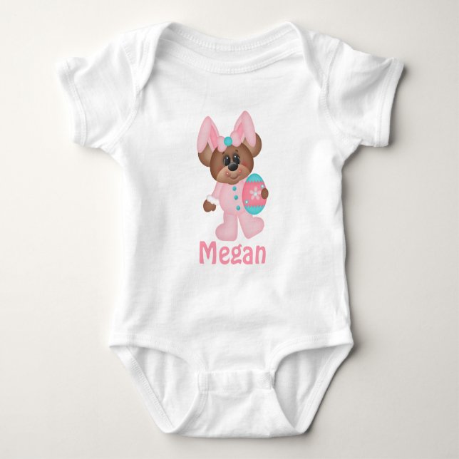 Påskhare Nalle med Bära av äggspädbarn Tee (Framsida)