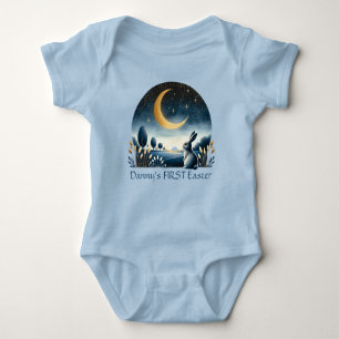 Påskhare Nightsky Måne Blue T Shirt