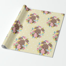 PÅSKHARE OCH ÄGG AV FÄRGKOLAT PRESENTPAPPER