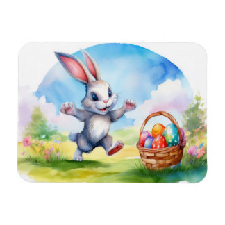 Påskhare och ägg Basket Magnet