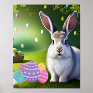Påskhare och ägg poster