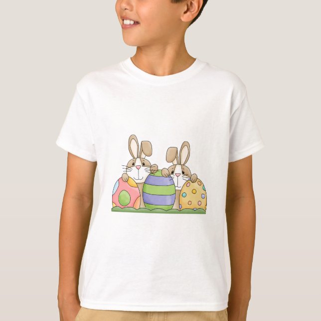 påskhare och ägg t-shirt (Framsida)