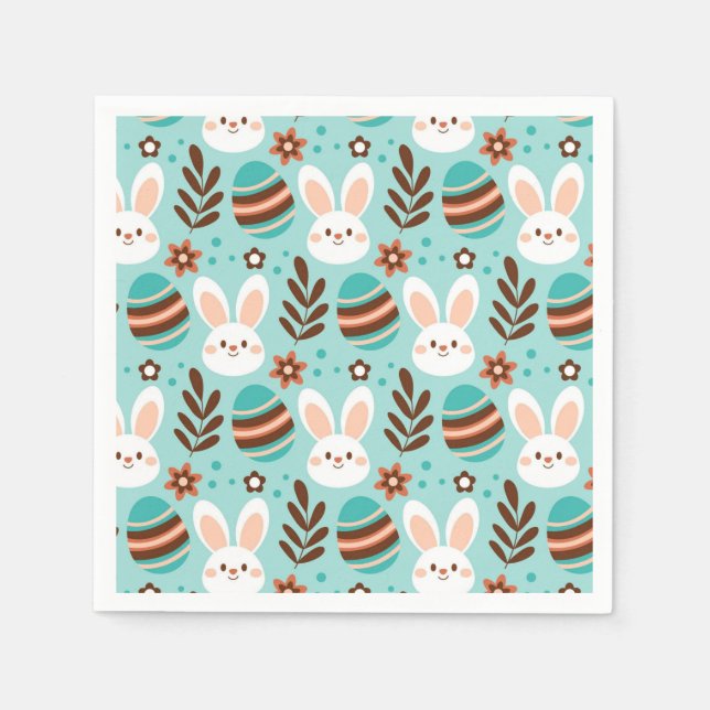 Påskhare och äggblöjor pappersservett (Framsidan)