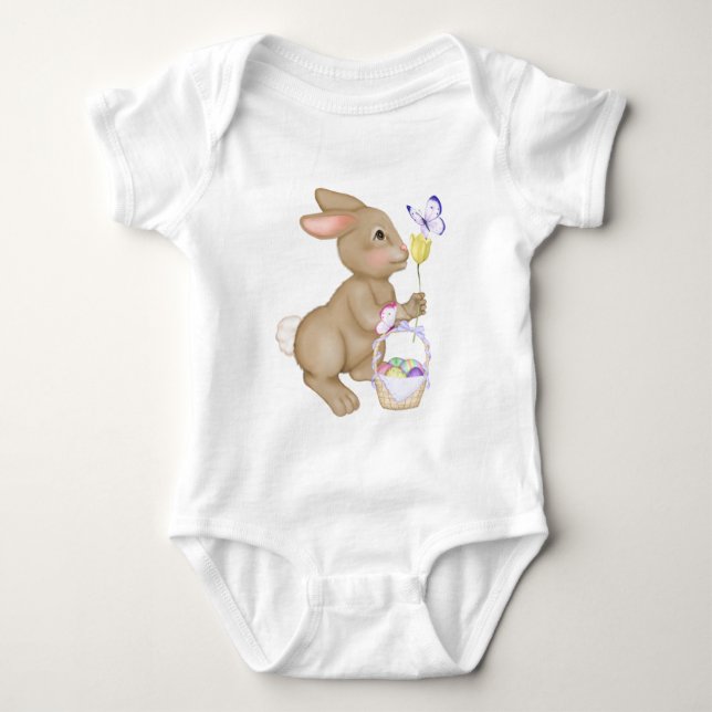 Påskhare och Basket T Shirt (Framsida)