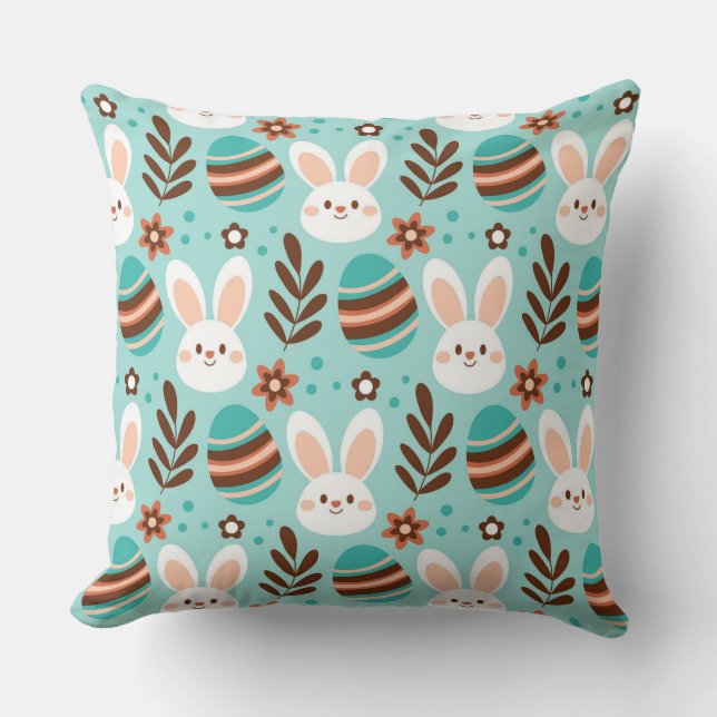 Påskhare och blommor kudde (Framsida)