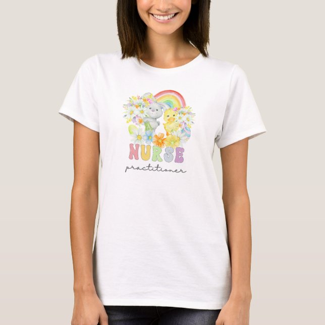 Påskhare och Chick för sjuksköterskefrekvens T Shirt (Framsida)