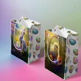 Påskhare och Chick med Egg Basket