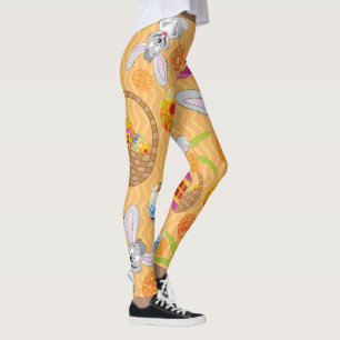 Påskhare och färgrika ägg leggings
