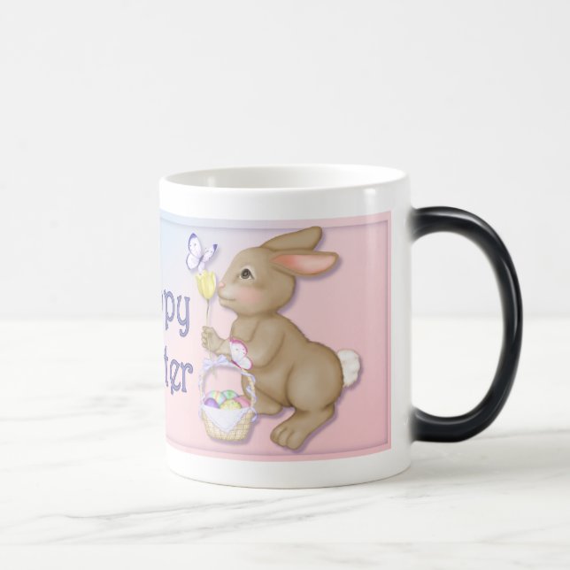 Påskhare och fjäril magisk mugg (Höger)
