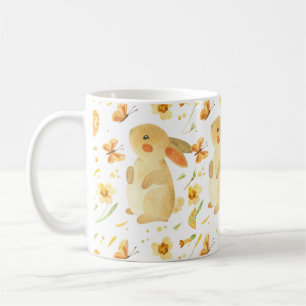 Påskhare och fjärilar kaffemugg