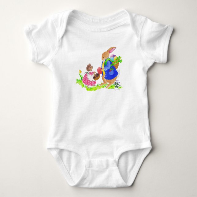 Påskhare och Heddy hedgehog Tee (Framsida)
