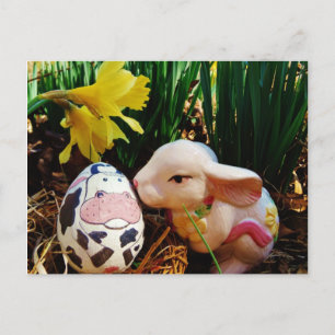 Påskhare- och koägg helg vykort