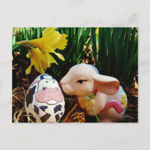 Påskhare- och koägg helg vykort