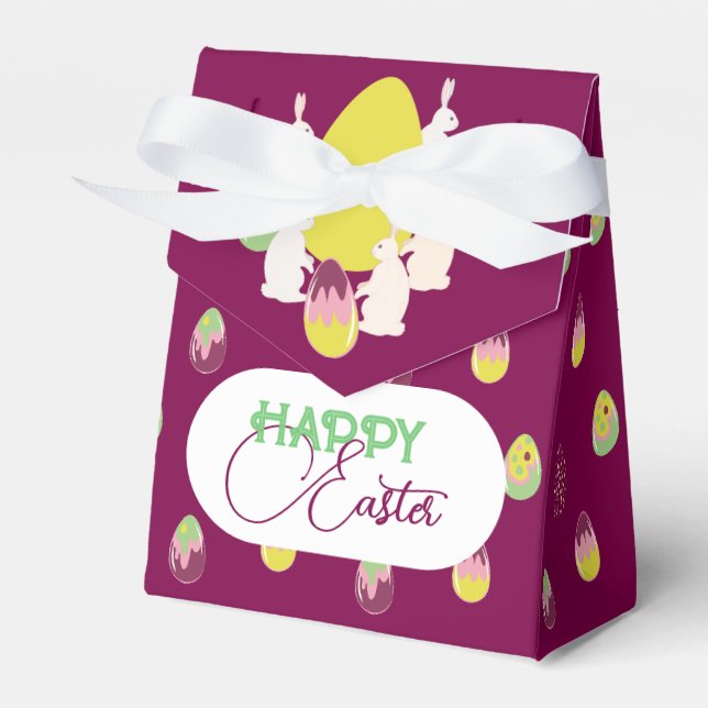 Påskhare och målade ägg. Favoritruta Presentaskar (Framsidan Sidan)