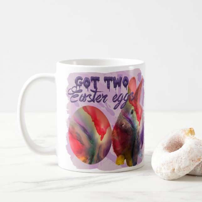 Påskhare och målat ägg kaffemugg (Med munk)