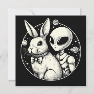 Påskhare och mellanrum Alien UFO Sci Fi Funny Kort