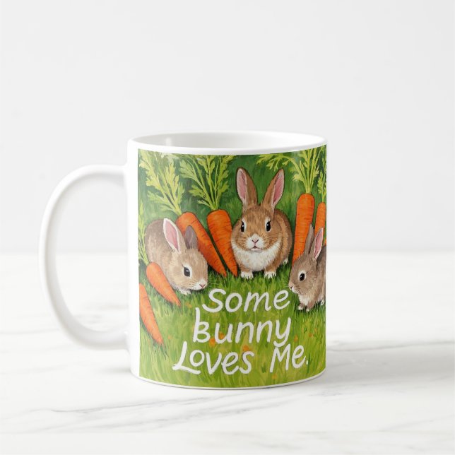 Påskhare och morötter kaffemugg (Vänster)