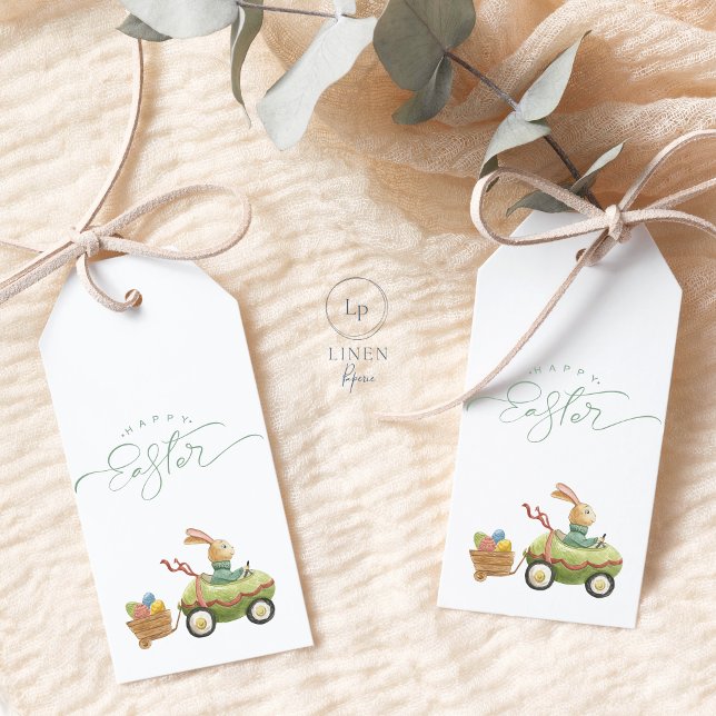 Påskhare och Påskägg för Märkrn glad påsk Presentetikett (Skapare uppladdad)