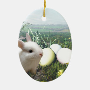 Påskhare och Påskägg Julgransprydnad Keramik