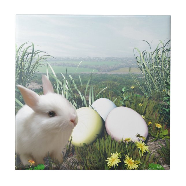 Påskhare och Påskägg Kakelplatta (Framsidan)