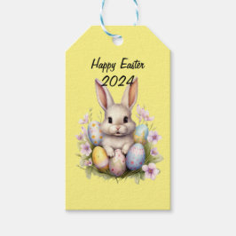 Påskhare och Påskägg Presentetikett