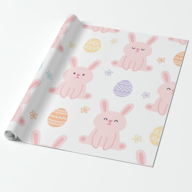 Påskhare och Påskägg Presentpapper (Utrullad)