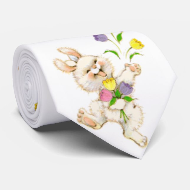 Påskhare och tulpan slips (Rullad)