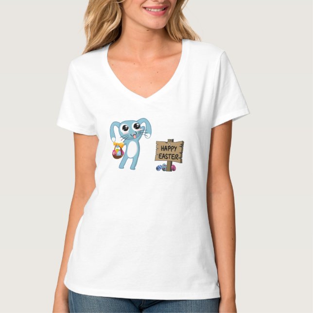 Påskhare önskemål Glad påsk T Shirt (Framsida)