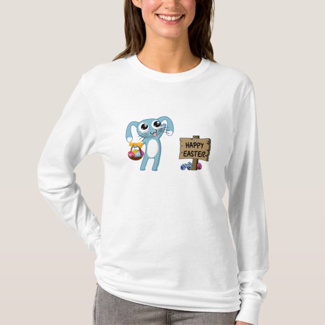 Påskhare önskemål Glad påsk T Shirt (Framsida)