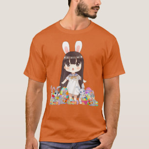 Påskhare Öron Japansk Anime Merch Cute Manga T Shirt