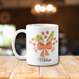 Påskhare öron med bog och eget namn kaffemugg