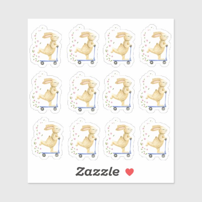 Påskhare på en skottfot klistermärken (Ark)