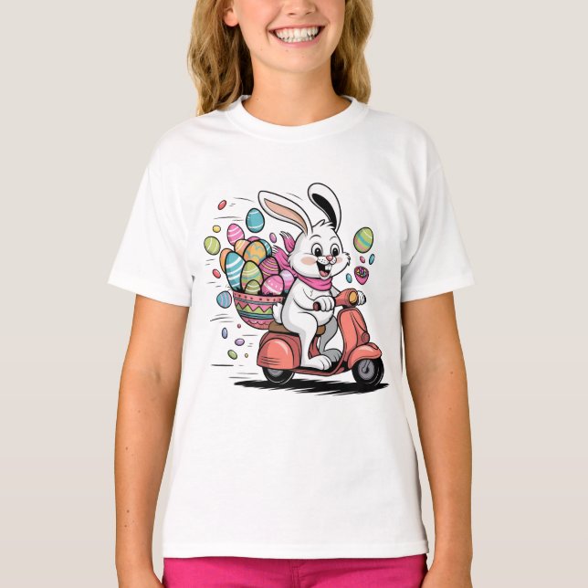 Påskhare på Scooter Tshirt T Shirt (Framsida)