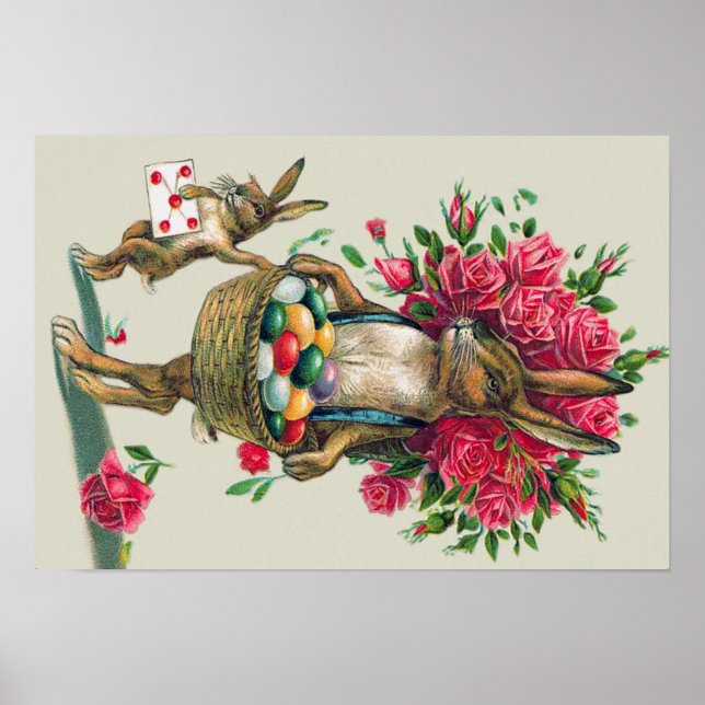 Påskhare Pappa Child Ro Basket Egg Poster (Framsidan)