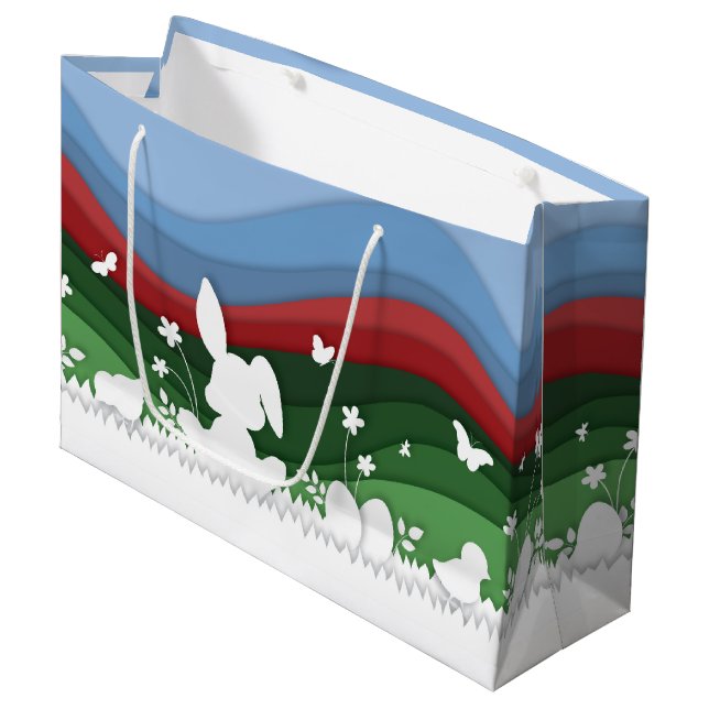 Påskhare papper nedskärning av grönten vår (Framsidan Vinklad)